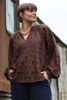 BLACK COLOUR BLUSE NELLY FLOWER COFFEE