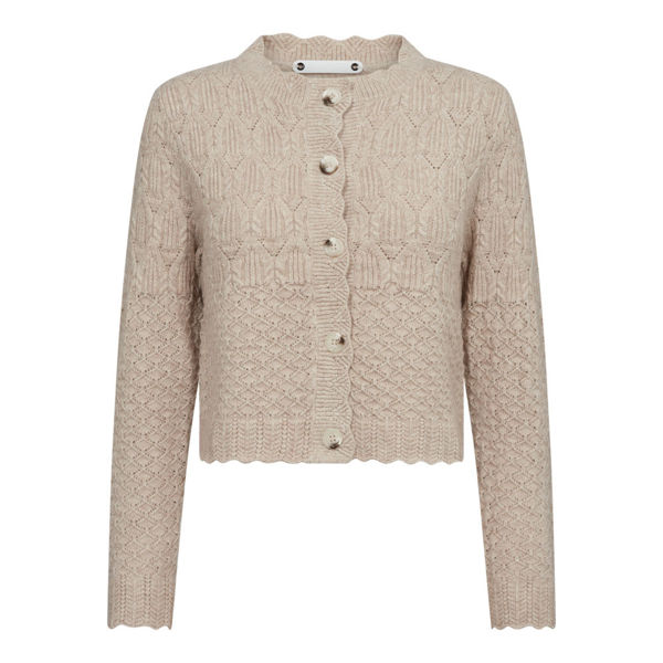 CO'COUTURE CARDIGAN POINTELLE BONE