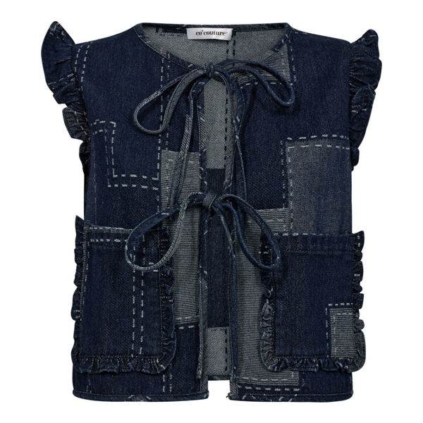 CO'COUTURE VEST STITCHY DENIM BLUE