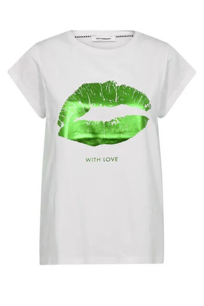 CO'COUTURE KISS TEE WHITE GREEN