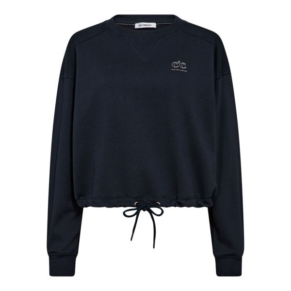 CO'CO CROP TIE SWEAT NAVY