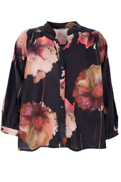 BLACK COLOUR BLUSE CELINE BLACK FLOWER