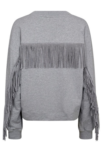 CO'CO FRINGE SWEAT LIGHT GREY