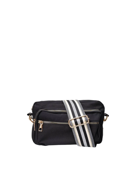 BLACK COLOUR TASKE VANDA CROSSOVER BLACK STRIPE