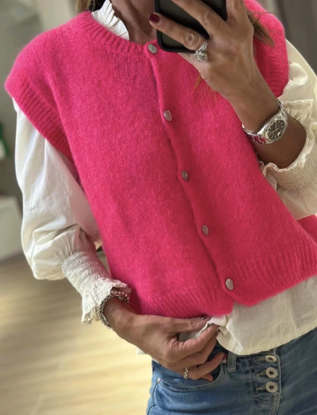 BP-ALPACA VEST PINK