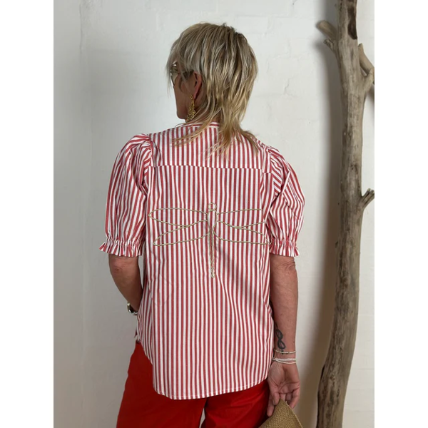 GASPAR TUNØ SKJORTE STRIPE RED