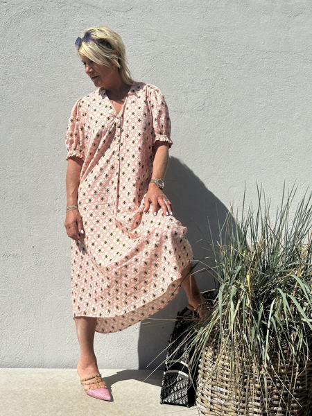 GASPAR TUNØ FLOWER DRESS ROSE