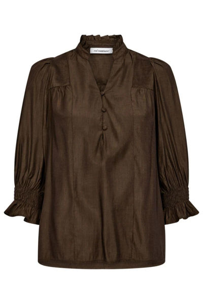 CCAILA FRILL BLOUSE MOCCA
