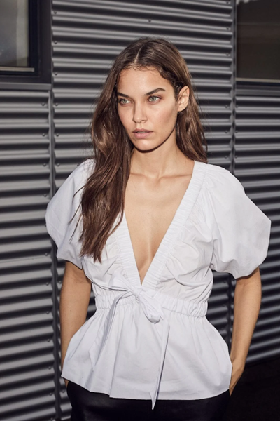 HL PUFFY BUTTERFLY TOP WHITE