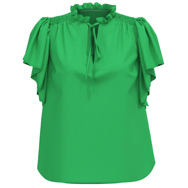 CCSUNRICE FRILL TOP GREEN