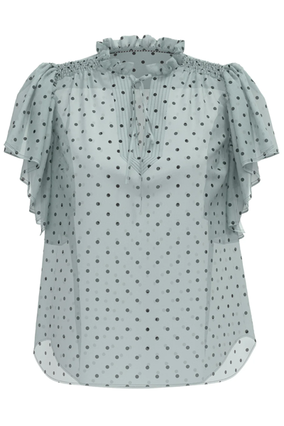 CCDionne Dot Frill Top PALE
