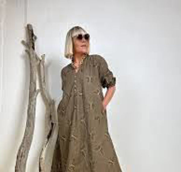 GASPAR L.BUTTERFLY DRESS TAUPE