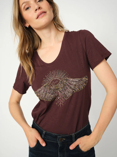 MMNADINE DECO TEE FUDGE