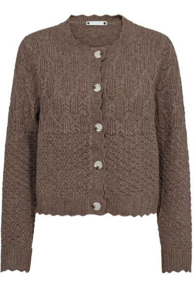 CC POINTELLE CARDIGAN WALNUT