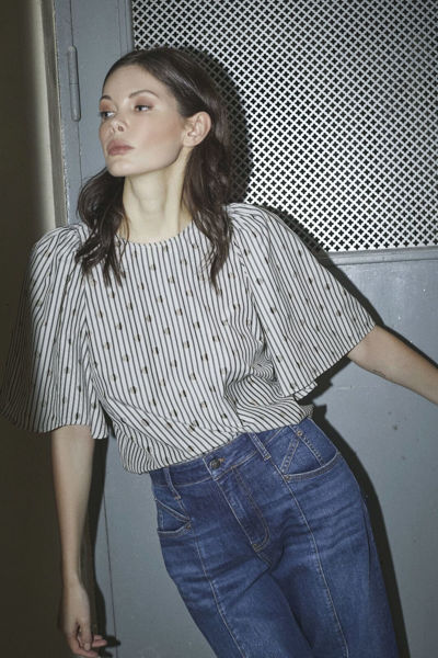 CCTRIXIE DOT BLOUSE GREY