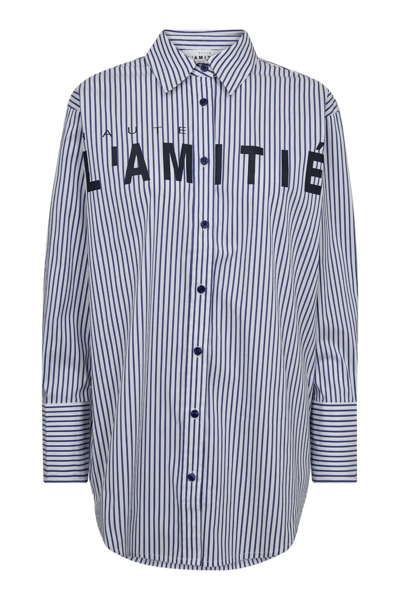 HL STRIPE CHEST LOGO SHIRT BLUE