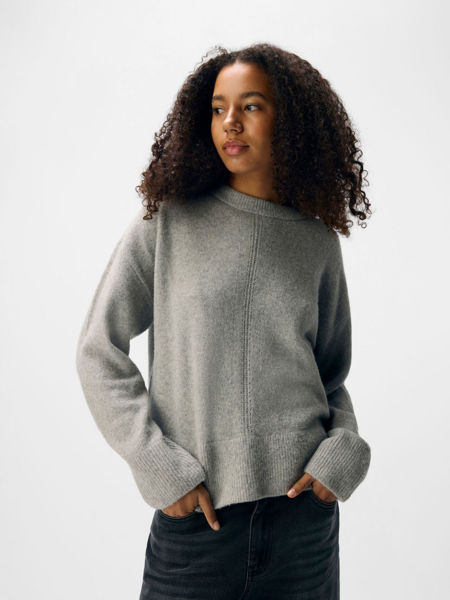 OBJJUNO L/S LO O-NECK KNIT L. GREY