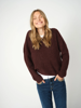 MMTHORA V-NECK KNIT FUDGE