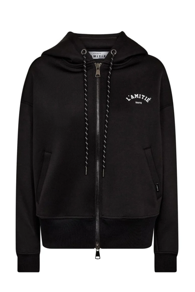 HL NEO CROP ZIP HODDIE BLACK