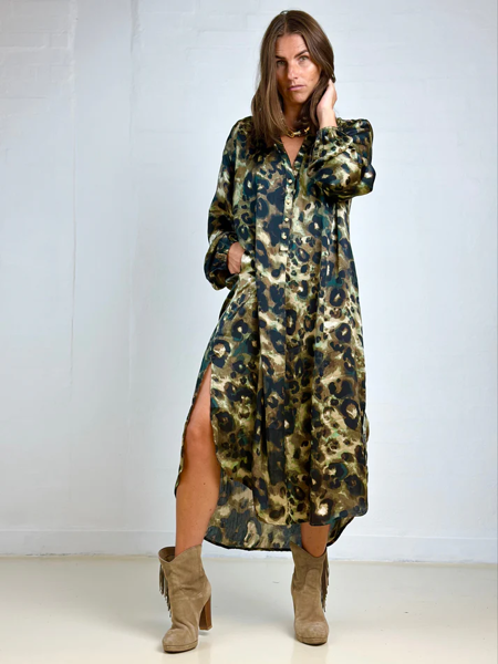 GASPAR MIAMI CAMO DRESS GREEN