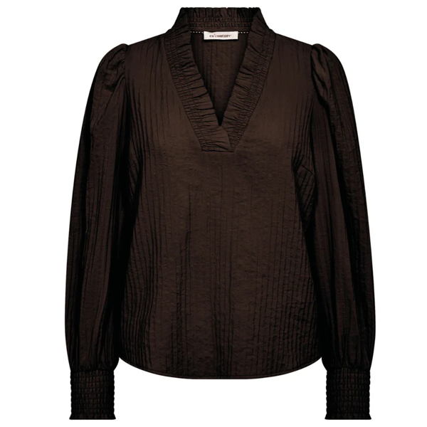CCSHINA Frill SHIRT BROWN