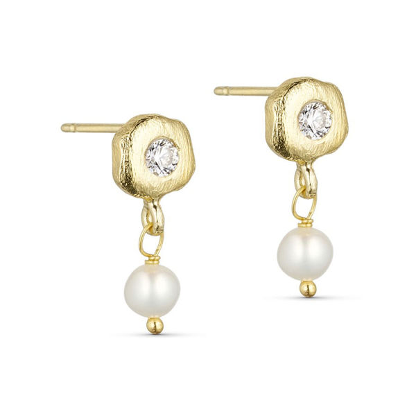 ALBA EARRINGS W. ZIRCON & PEARL