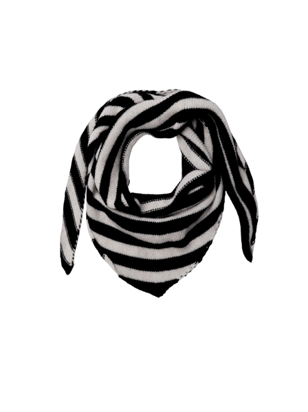 BCTRIANGLE STRIPED SCARF BLACK