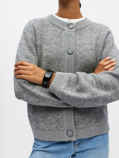 OBJMERLE KNIT BOMBER GREY