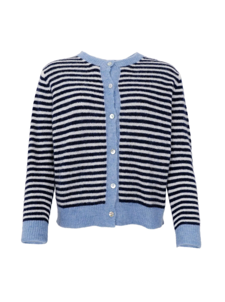 BCDELL STRIPED CARDIGAN NAVY