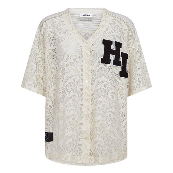 HL COURT LACE TEE PEARL
