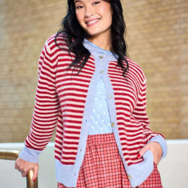 BCDELL STRIPED CARDIGAN RED