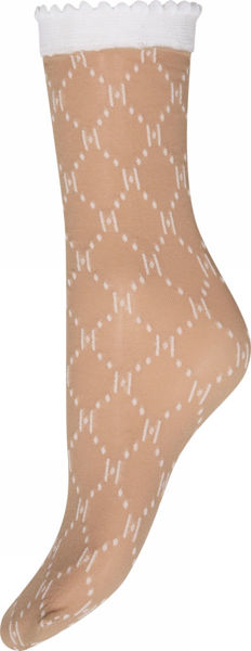 HTD socks logo 25den WHITE