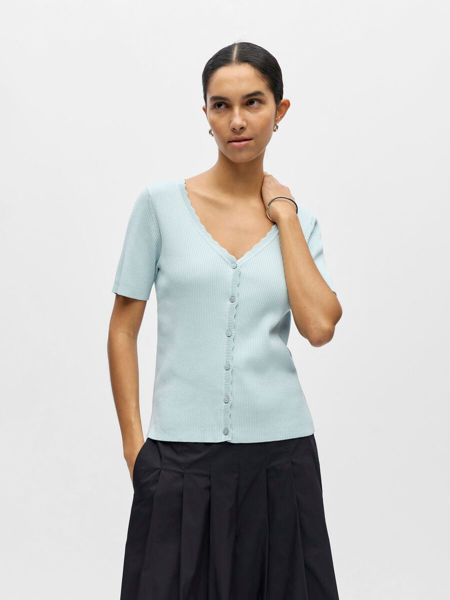 OBJKELLY V-NECK CARDIGAN SKY