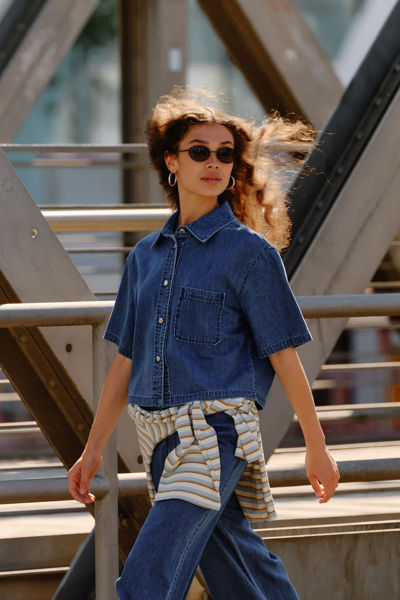 IVY-Malika Uta Oversize Shirt Mid Blue