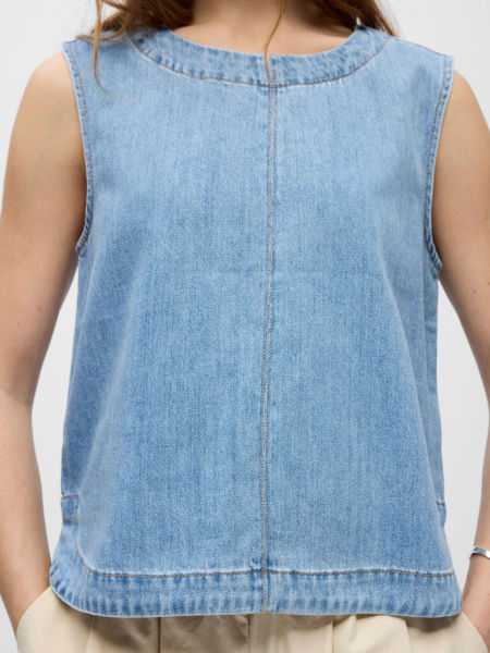 OBJROSIE S/L LO DENIM TOP
