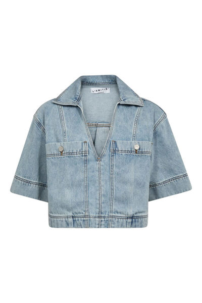 HL-Drew Denim Top Bleached Denim