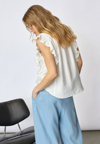 CCHera Frill SS V-Top D BROWN