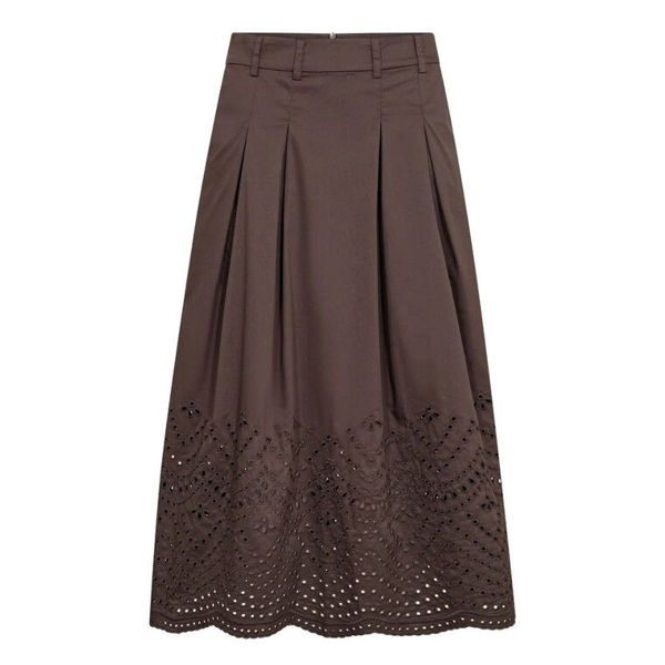 CCPoppy Pleat Scallop Skirt D BROWN
