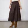 CCPoppy Pleat Scallop Skirt D BROWN
