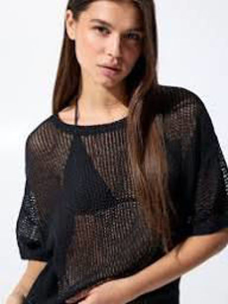 IVY-Myra Oversize Knit Tee BLACK