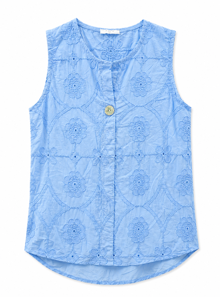 BP GENNEMKNAP TOP LT. BLUE