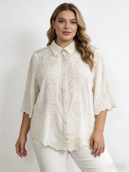 BP-EMBROIDERED SKJORTE OFF