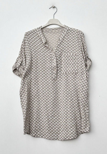 BP-POLKA DOTS SKJORTE BEIGE