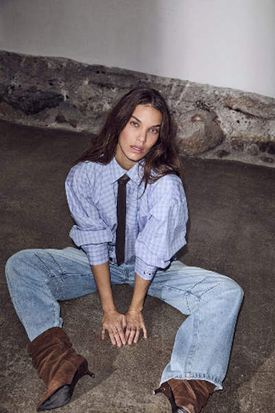 HL-Sophie Check Shirt BLUE