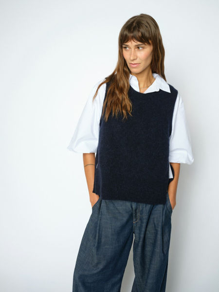 MMThora Tie Knit Vest Salute Navy