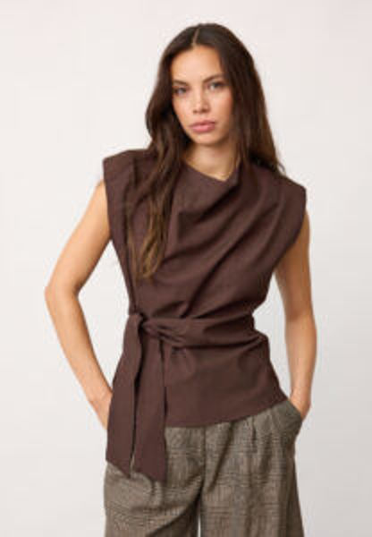 CCLUNA PLEAT TOP DARK BROWN