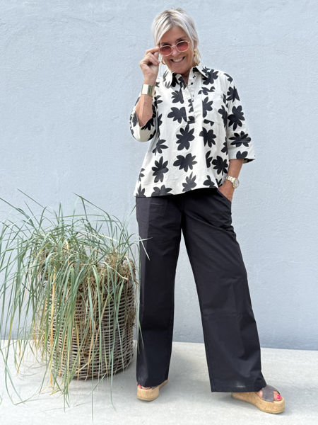 GP-Porto Big Flower SHIRT BLACK