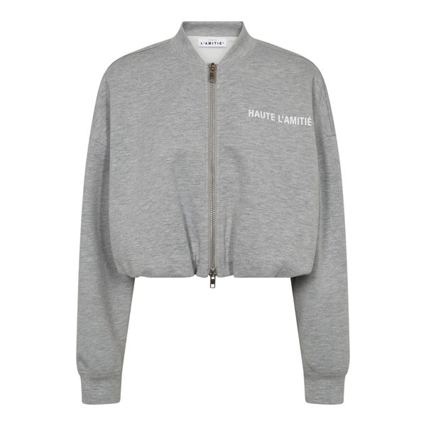 HL-Maxi Crop Zip Sweat GREY