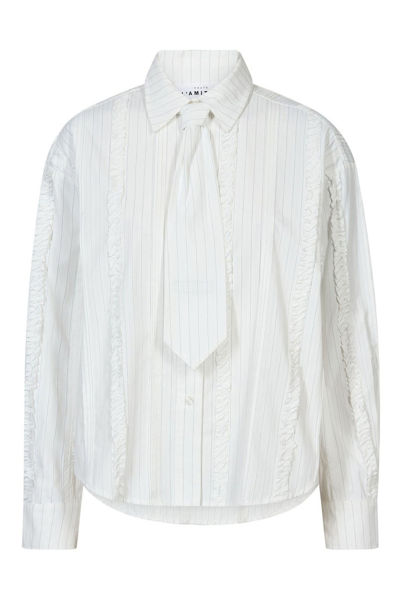 HLInez Pin Frill Tie Shirt OFF